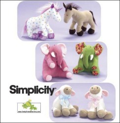2921  Simplicity STUFFED UNICORN, HORSE, ELEPHANT, LAMB PATTERN